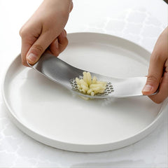 Stainless Steel Garlic Press Masher Boat Type