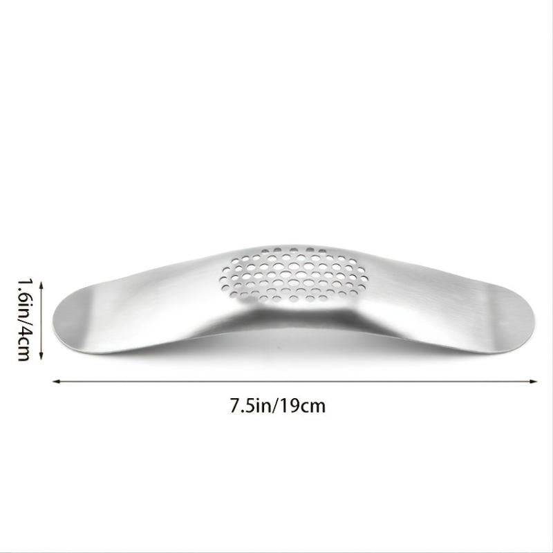 Stainless Steel Garlic Press Masher Boat Type