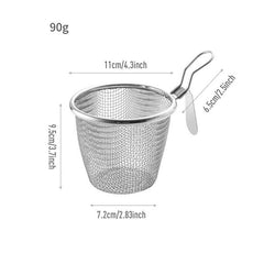 Stainless Steel Pasta Basket Strainer Frying Basket