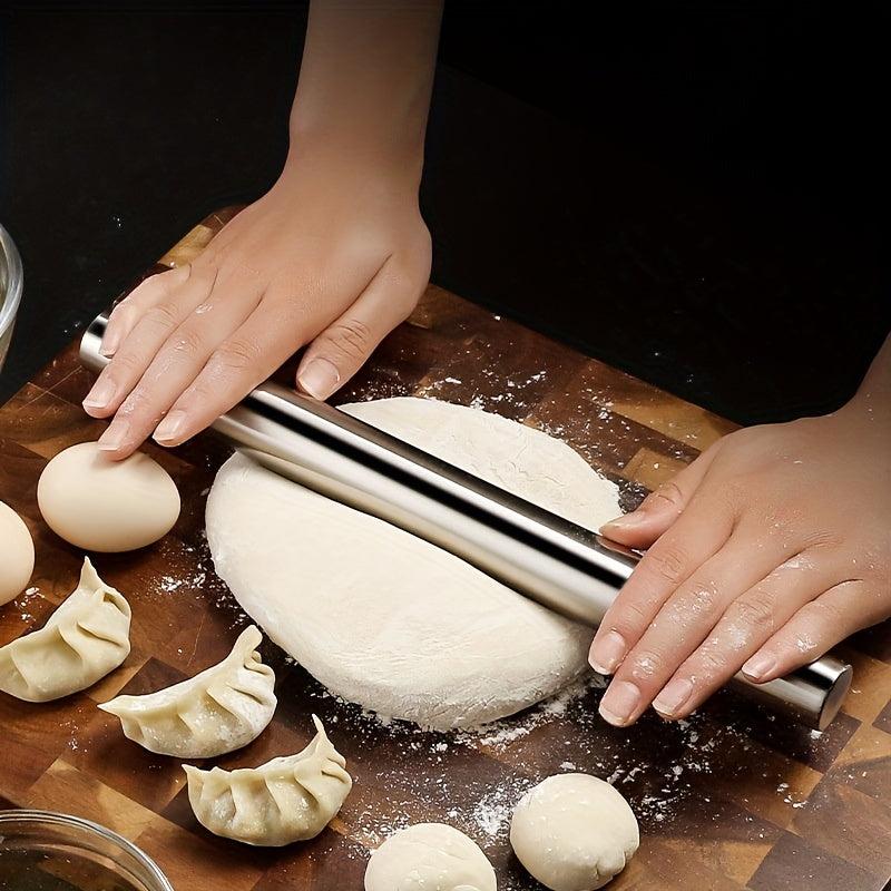Stainless Steel Rolling Pin Dough Roller for Pizza Pie Cookies Dumplings Noodles