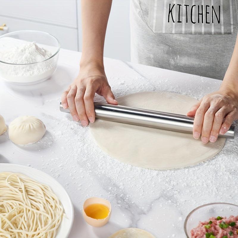 Stainless Steel Rolling Pin Dough Roller for Pizza Pie Cookies Dumplings Noodles