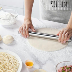 Stainless Steel Rolling Pin Dough Roller for Pizza Pie Cookies Dumplings Noodles