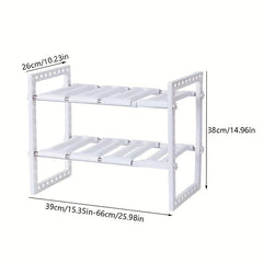 Adjustable Double Layer Under Sink Storage Organizer for Kitchen and Bathroom