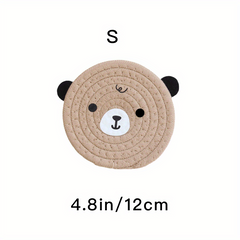 Hand Woven Bear Coaster Heat Insulation Mat Pot Mat Placemat