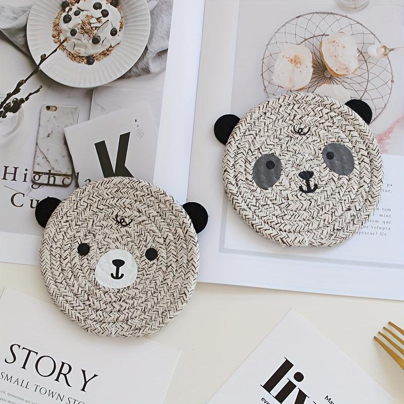 Hand Woven Bear Coaster Heat Insulation Mat Pot Mat Placemat