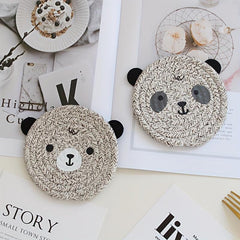 Hand Woven Bear Coaster Heat Insulation Mat Pot Mat Placemat