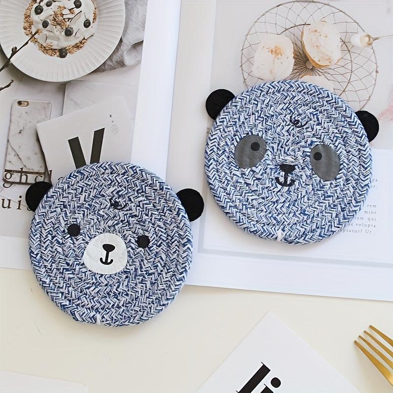 Hand Woven Bear Coaster Heat Insulation Mat Pot Mat Placemat