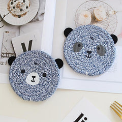 Hand Woven Bear Coaster Heat Insulation Mat Pot Mat Placemat