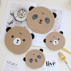 Hand Woven Bear Coaster Heat Insulation Mat Pot Mat Placemat