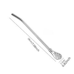 2-in-1 Metal Drinking Straw Spoon for Yerba Mate Tea Coffee