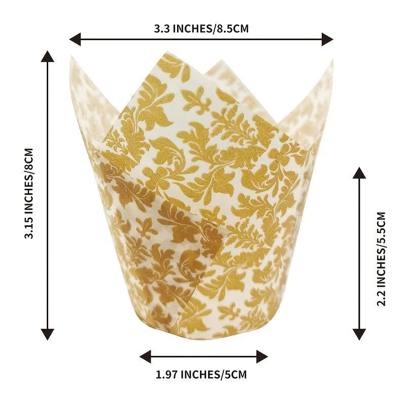 200 Tulip Cupcake Liners - 4 Fancy Designs - Parchment Paper Standard Size
