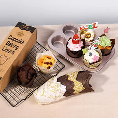 200 Tulip Cupcake Liners - 4 Fancy Designs - Parchment Paper Standard Size