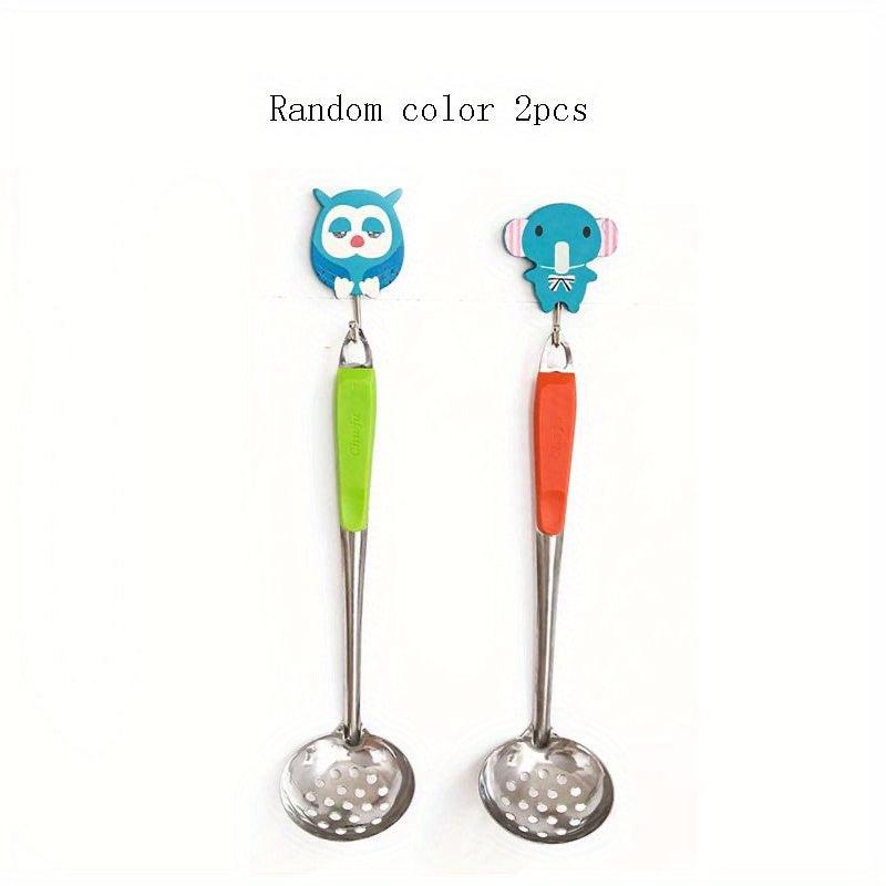 2pcs Long Handle Soup Spoon Stainless Steel Colander Spoon