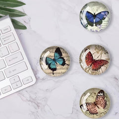 12pcs Glass Butterfly Fridge Magnets for Kitchen Office