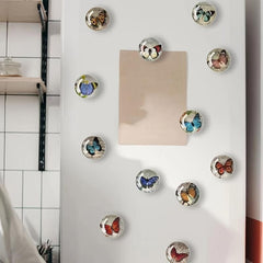 12pcs Glass Butterfly Fridge Magnets for Kitchen Office