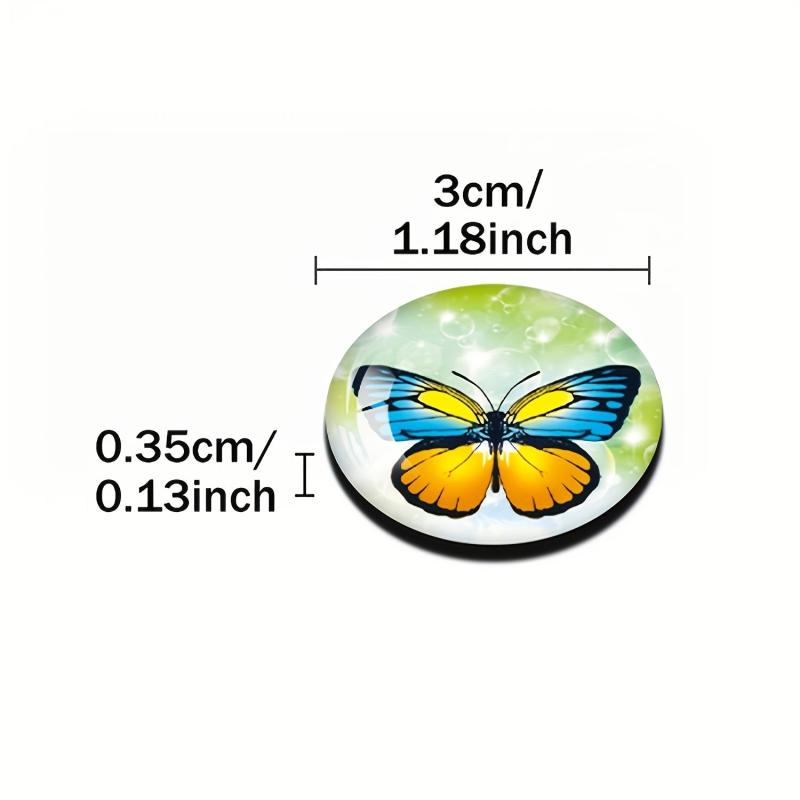 12pcs Glass Butterfly Fridge Magnets for Kitchen Office