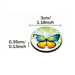12pcs Glass Butterfly Fridge Magnets for Kitchen Office