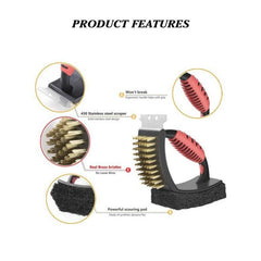BBQ Cleaning Brush And Scraper 3 in 1 Barbecue Tool