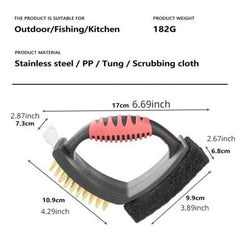 BBQ Cleaning Brush And Scraper 3 in 1 Barbecue Tool