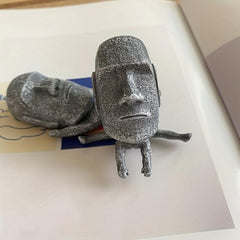 2pcs Moai Stone Statue Fridge Magnets Funny Decorative Magnets