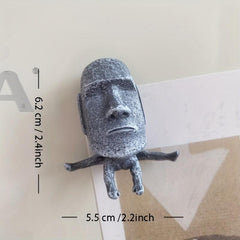 2pcs Moai Stone Statue Fridge Magnets Funny Decorative Magnets