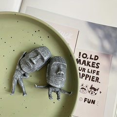 2pcs Moai Stone Statue Fridge Magnets Funny Decorative Magnets