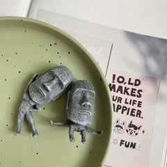 2pcs Moai Stone Statue Fridge Magnets Funny Decorative Magnets
