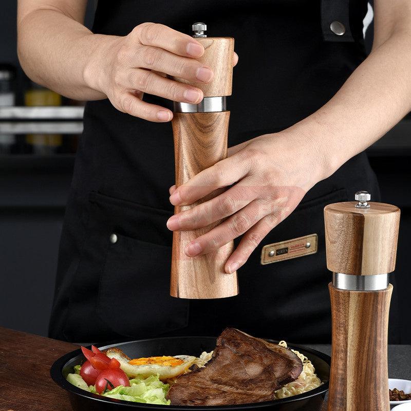 Wooden Spice Grinder Manual Sea Salt Mill Spice Crusher