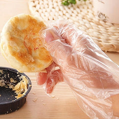 50 Disposable Plastic Gloves for Food Prep and Service One Size Fits All