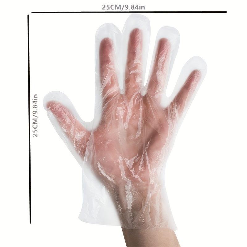 50 Disposable Plastic Gloves for Food Prep and Service One Size Fits All