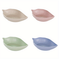 Set of 4 Wheat Straw Sauce Dishes - Cheese Steak Tomato Dipping Plates