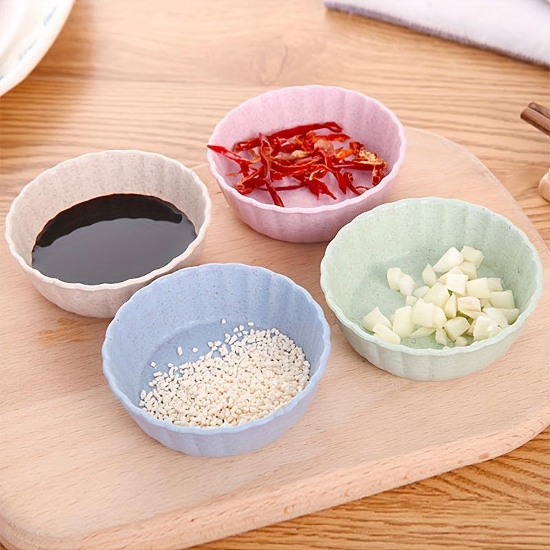 Set of 4 Wheat Straw Sauce Dishes - Cheese Steak Tomato Dipping Plates