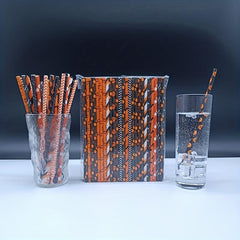 100pcs Halloween Party Straws Disposable Paper Straws for Camping