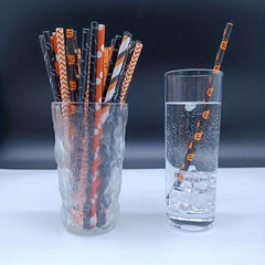 100pcs Halloween Party Straws Disposable Paper Straws for Camping