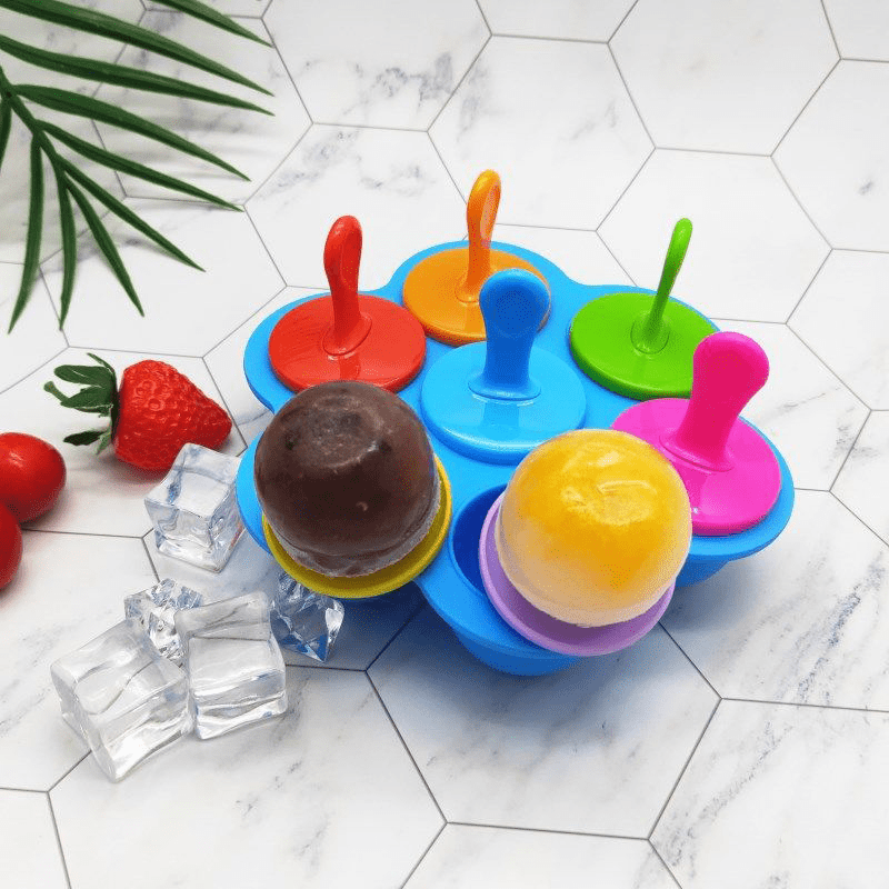 7 Holes DIY Ice Cream Pops Silicone Mold Ice Cream Ball Maker