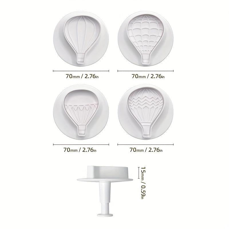 4pcs Hot Air Balloon Biscuit & Chocolate Mold Set for Creative Baking