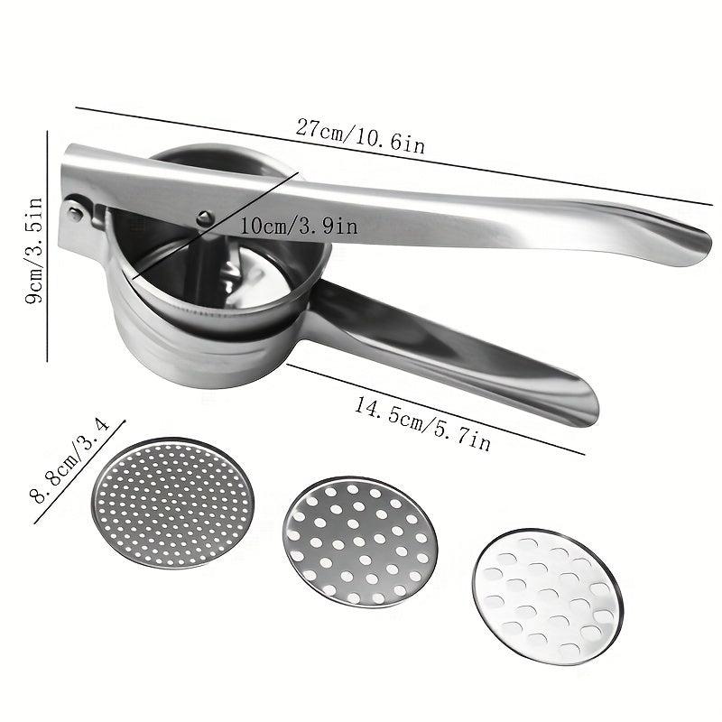 3in1 Potato Ricer Press Masher Stainless Steel Non Slip Handle Fruit Masher