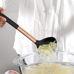 15pcs Rose Gold Silicone Kitchen Utensils Set Heat Resistant Cooking