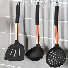 15pcs Rose Gold Silicone Kitchen Utensils Set Heat Resistant Cooking