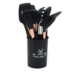 15pcs Rose Gold Silicone Kitchen Utensils Set Heat Resistant Cooking