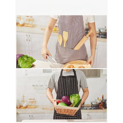 Polyester Apron Unisex Adjustable Cooking Apron 2 Pockets Solid Apron