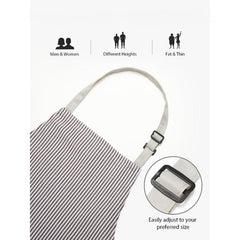 Polyester Apron Unisex Adjustable Cooking Apron 2 Pockets Solid Apron
