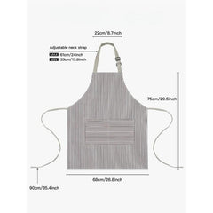 Polyester Apron Unisex Adjustable Cooking Apron 2 Pockets Solid Apron