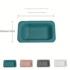 Adjustable Sink Rack Multifunctional Colander Plastic Drain Basket