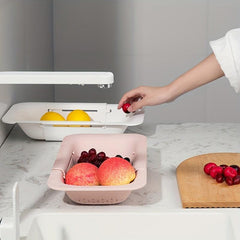 Adjustable Sink Rack Multifunctional Colander Plastic Drain Basket