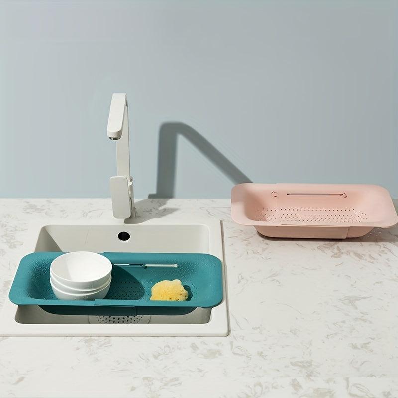 Adjustable Sink Rack Multifunctional Colander Plastic Drain Basket