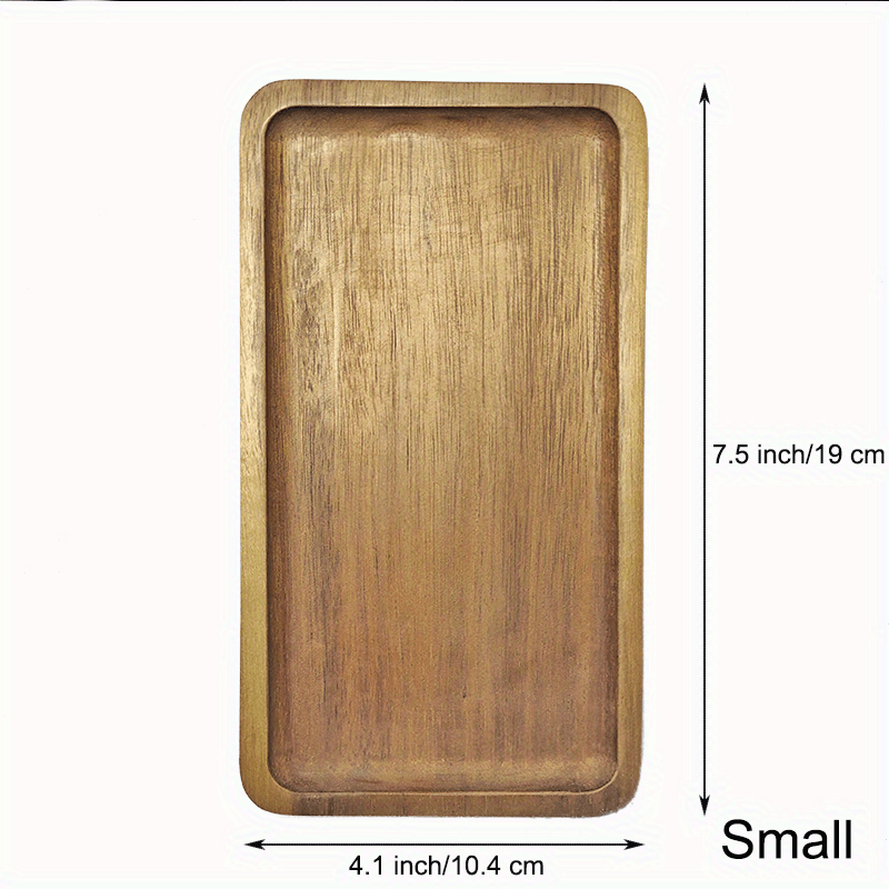 Wooden Fruit Tray Dessert Snack Plate Washable Food Coffee Tea Cup Cake Display