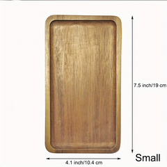 Wooden Fruit Tray Dessert Snack Plate Washable Food Coffee Tea Cup Cake Display