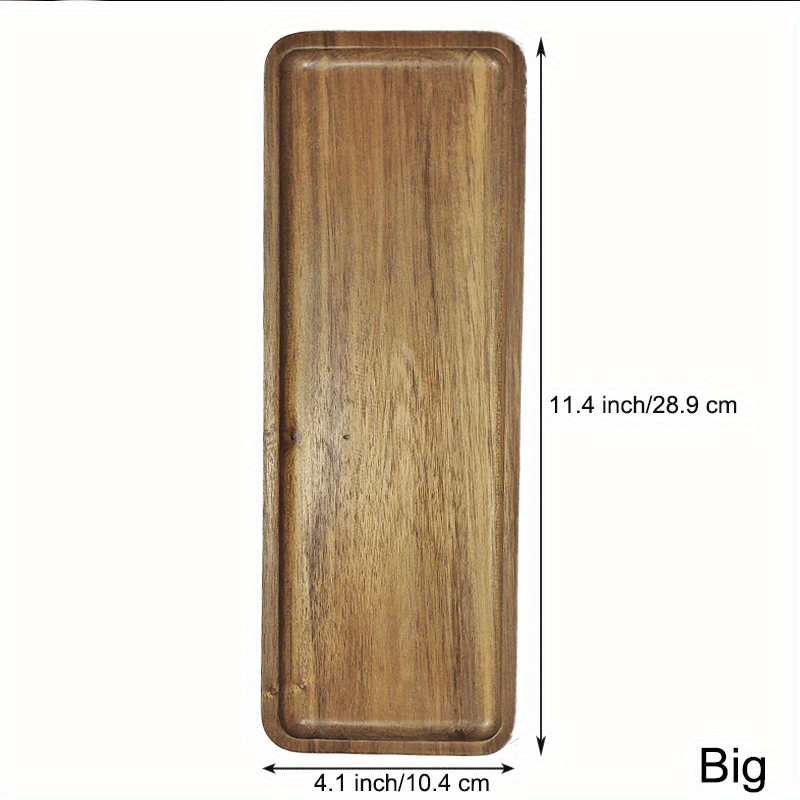 Wooden Fruit Tray Dessert Snack Plate Washable Food Coffee Tea Cup Cake Display