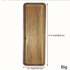 Wooden Fruit Tray Dessert Snack Plate Washable Food Coffee Tea Cup Cake Display